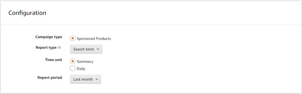 Amazon PPC configuration 