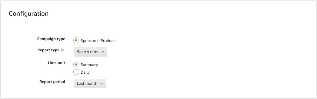 Amazon PPC configuration 