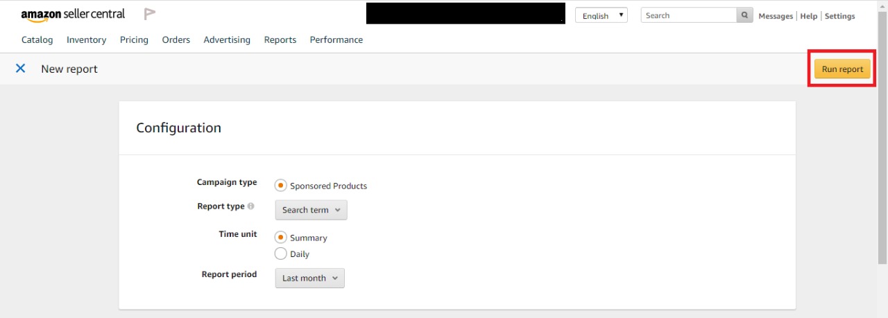 Amazon PPC run report