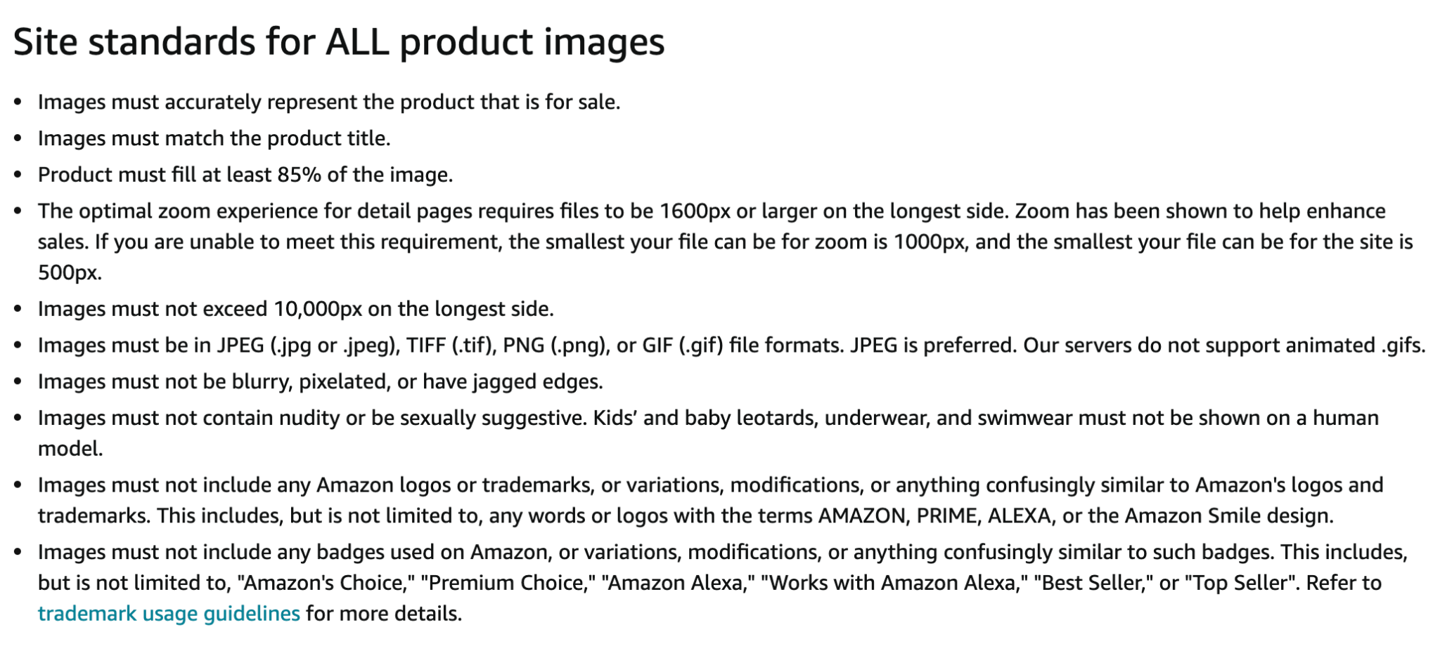 site standers for all product images